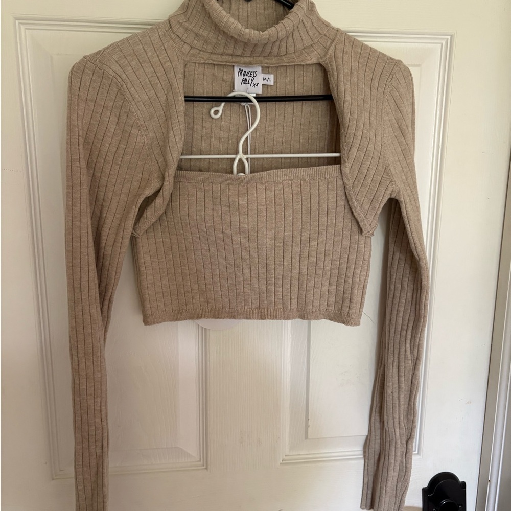 Princess Polly Beige Ribbed Knit Set